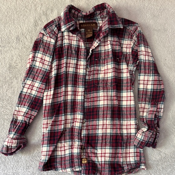 Kids Plaid Button Down Shirt - Red, Black, and White - Picture 1 of 4
